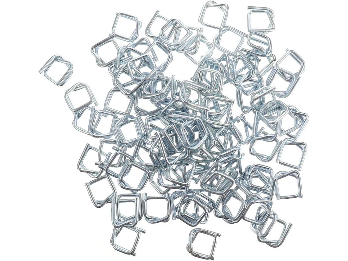 Pacote Com 100 Fivelas De Metal Prateado Para Alta Resistência E Segurança.