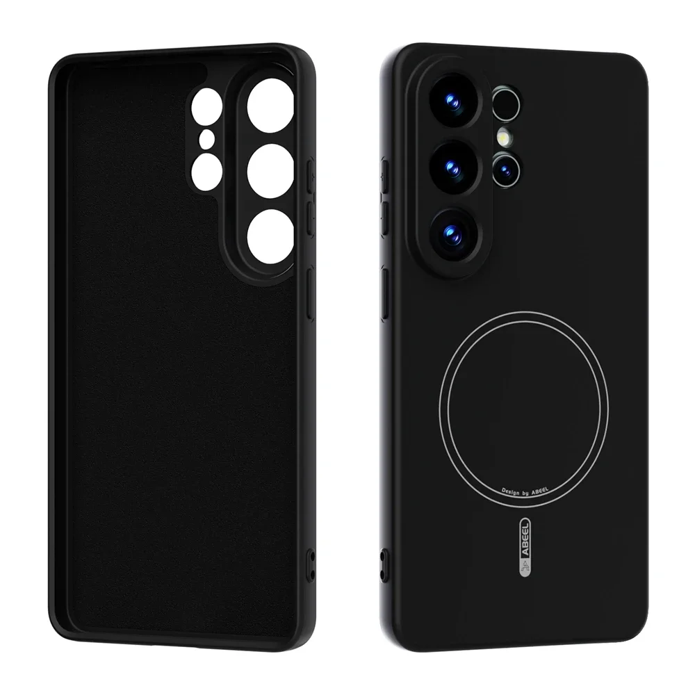 (preto, Galaxy S25) Capa Protetora De Silicone Líquido, Compatível Com Carregamento Sem Fio Magnético, Capa Protetora À Prova De Choque.