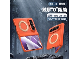 Capa Para Celular Huawei Pura X Max Collectors Edition (laranja Alta Definição) Com Suporte Giratório, Dobradiça Magnética