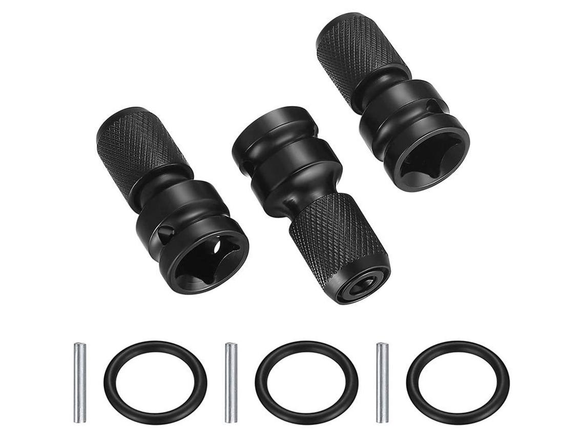 3 Adaptadores de 1/2'' Quadrado para 1/4'' Hexagonal, Conversores de Chave com Liberação Rápida