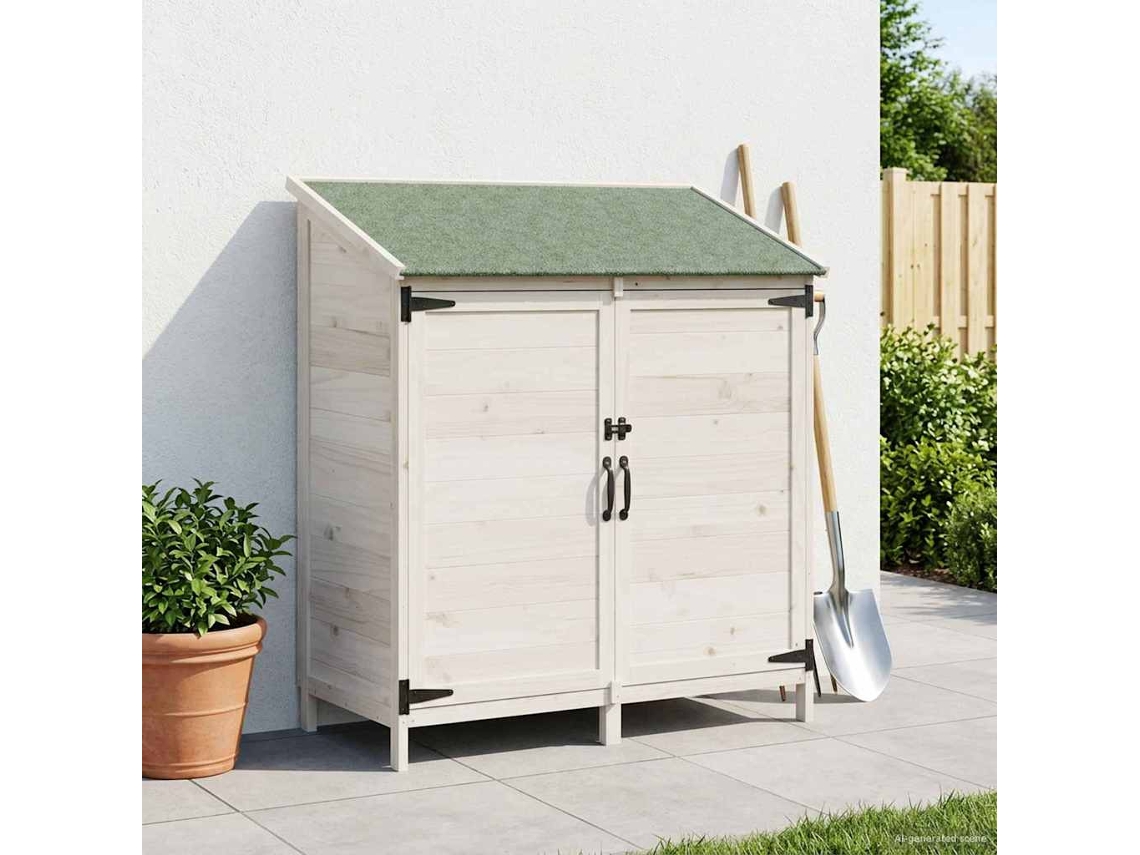 Vidaxl Galpão De Jardim Com Telhado Branco 106,5 X 56 X 113,5 Cm