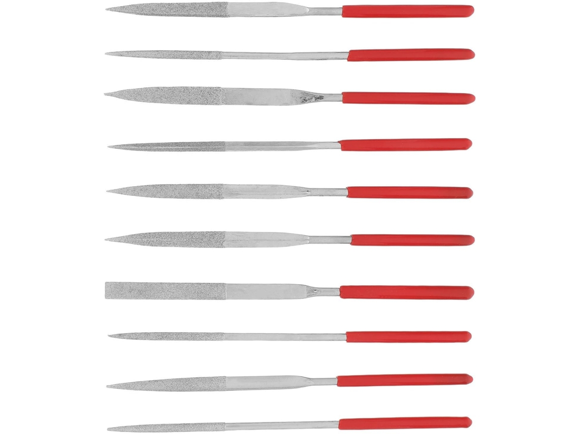 Conjunto De 10 Limas Diamantadas Portáteis Para Trabalhos De Precisão Em Vidro E Metal.