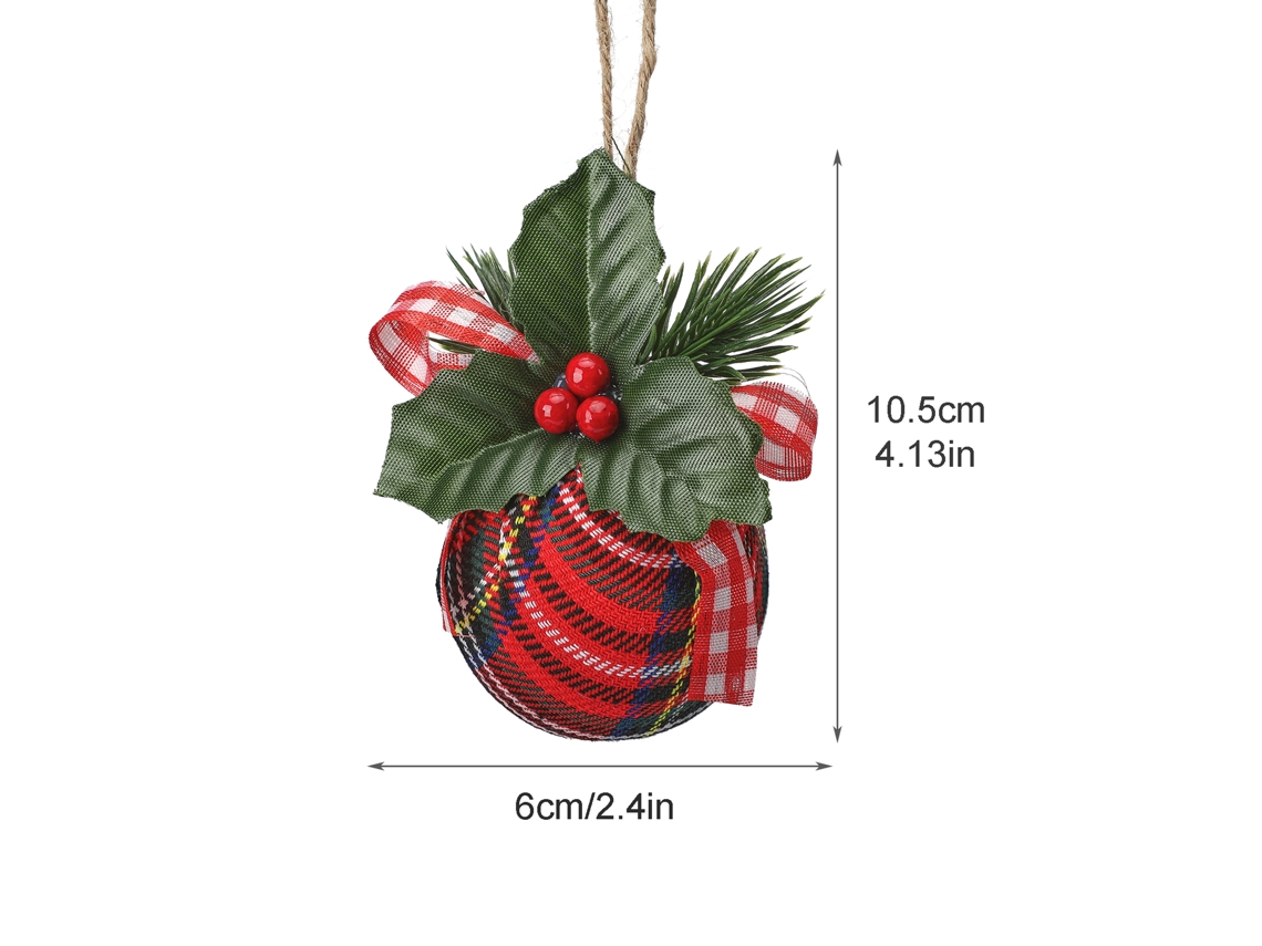 Bola de Natal Têxtil Escocês LAXISCREED 8cm