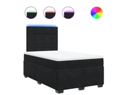 Cama Boxspring com Colchão 120x200 Cm Veludo Preto MAISON EXCLUSIVE