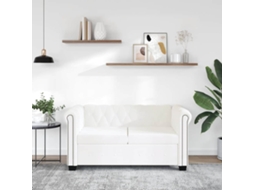 Vidaxl Sofá Chesterfield De 2 Lugares Em Couro Artificial Branco
