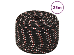 Vidaxl Corda De Barco 12 Mm 25 M Polipropileno Preto