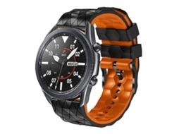 Pulseira De Relógio Lurelia Para Ticwatch Pro 2021 22 Mm Padrão De Futebol Em Silicone Bicolor Preto Laranja