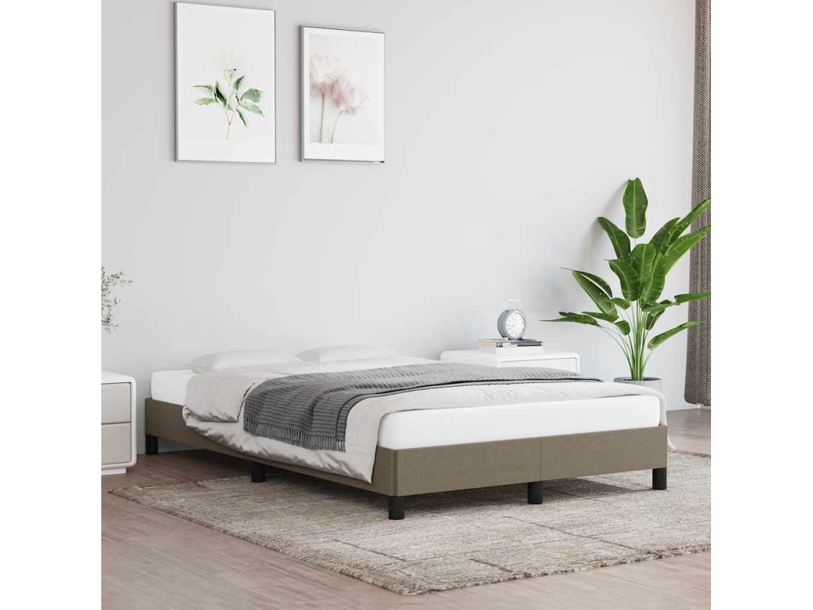 Vidaxl Estrutura De Cama Sem Colchão 120x190cm Tecido Cinzento