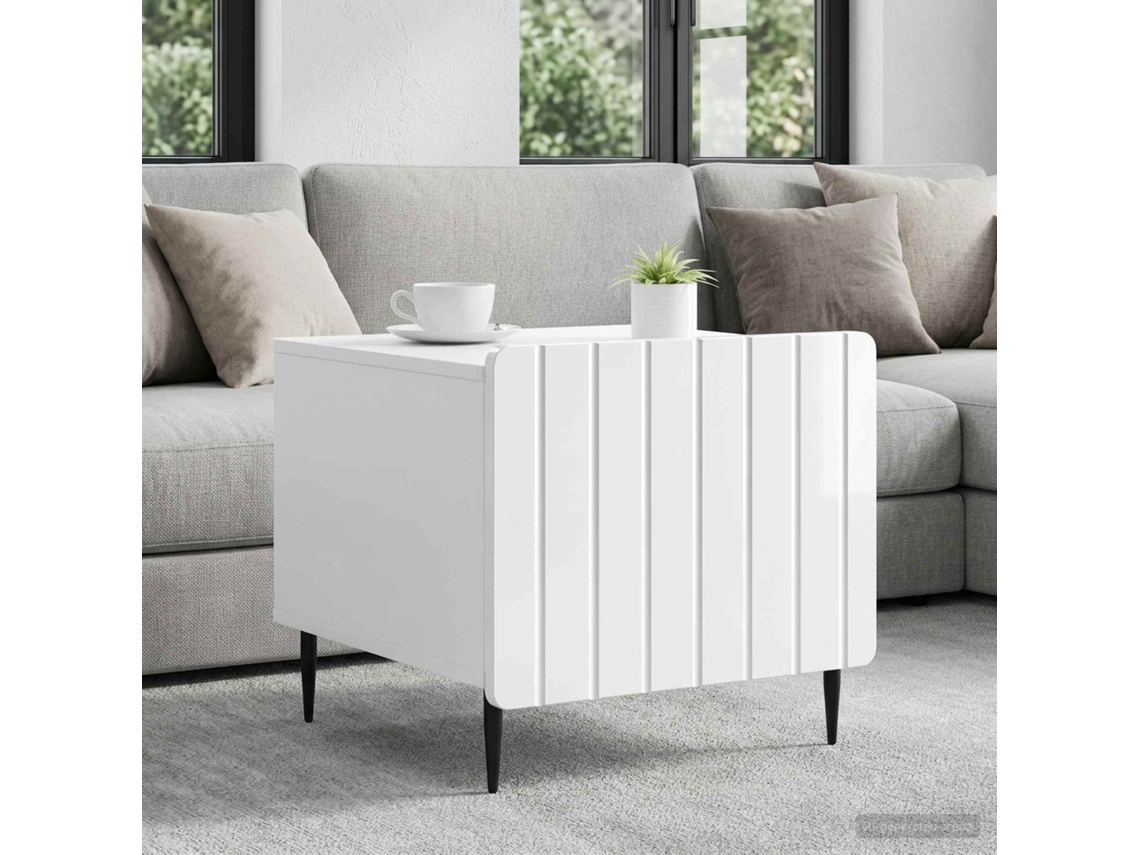 Vidaxl Mesa De Centro Com Gaveta Branco Brilhante 49 X 50 X 42 Cm