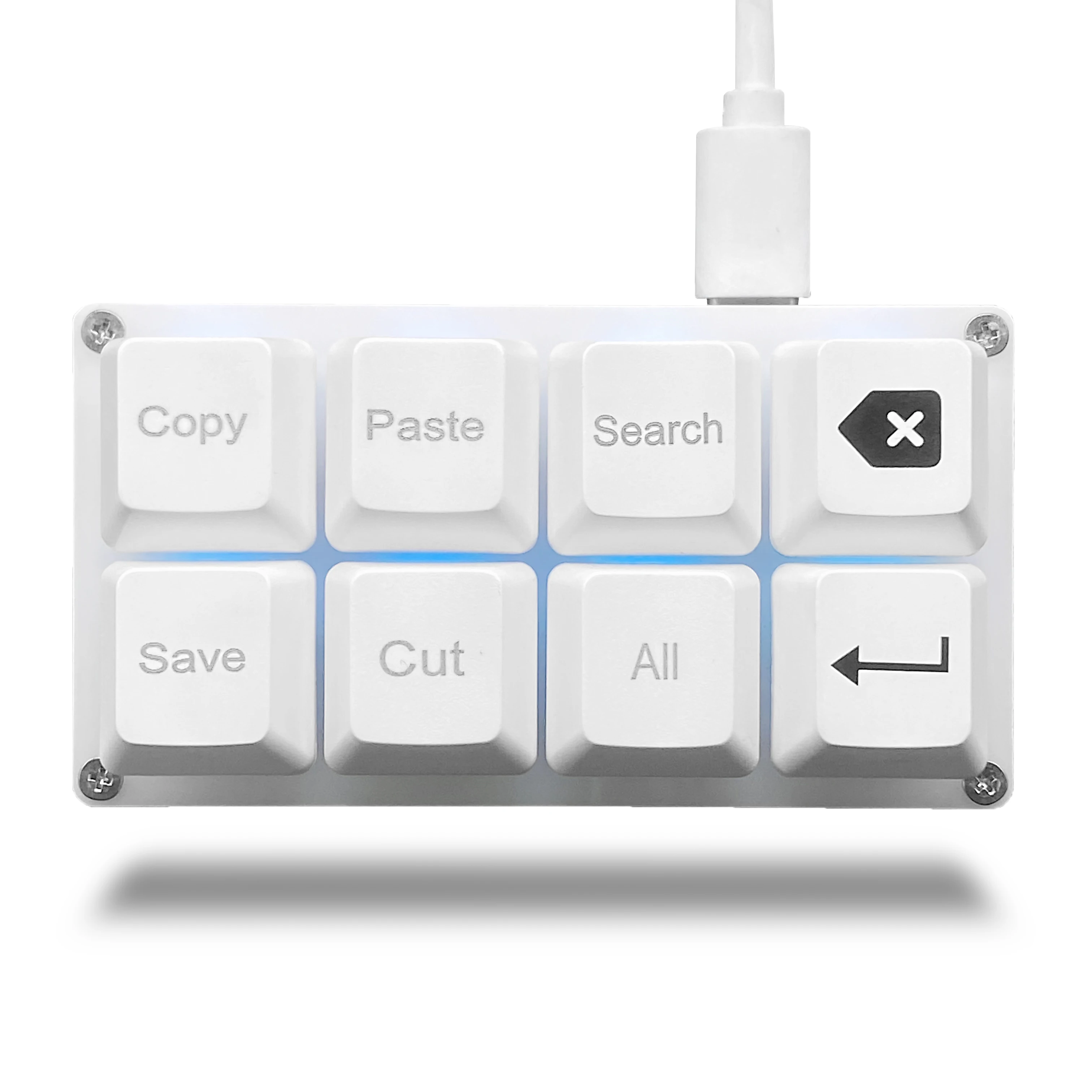 Teclado Numérico De 8 Teclas (branco) Com Teclas De Atalho E Teclas Programáveis Teclado Mecânico Para Jogos Programável Para Uso Com Uma Só Mão.