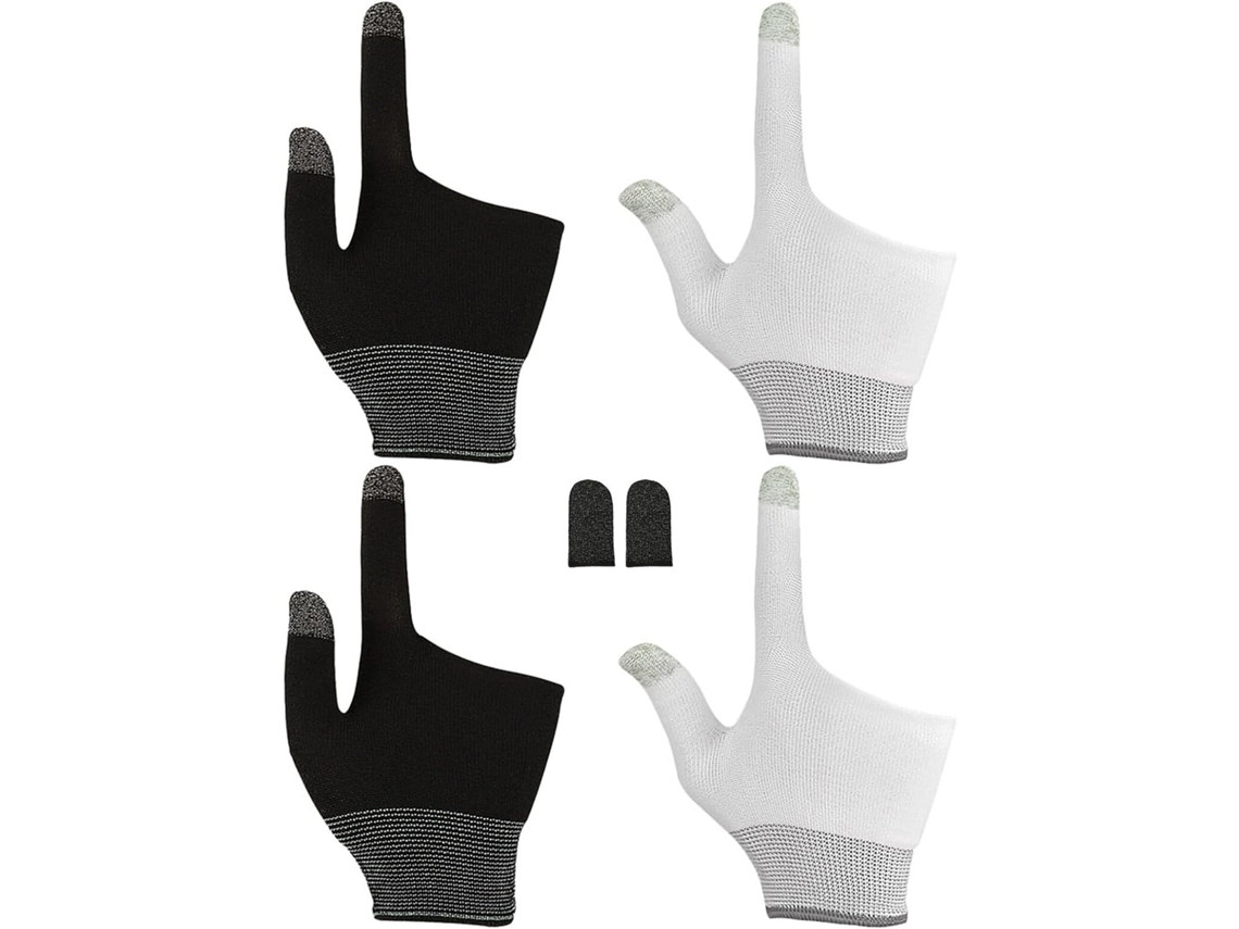 Mikikit Conjunto Com 3 Pares De Capas Protetoras Para Jogos Tela Sensível Ao Toque, Antitranspirantes Para Os Dedos
