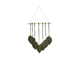 Tapete De Renda Manual Com Franja Estilo Boêmio Folha Decorativa, Parede Nórdica Sala/pousada, Cor Verde Militar Sfushos