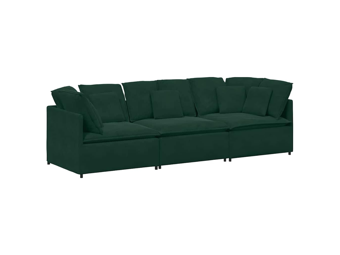 Sofá Modular com Almofadas Veludo Verde escuro MAISON EXCLUSIVE