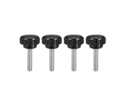 4 Botões de Aperto Serrilhados com Rosca Externa M5x25mm CHABERLU