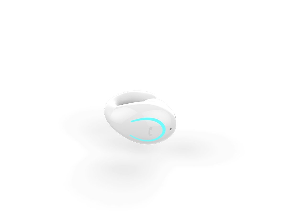 Auriculares Bluetooth True Wireless com Redução de Ruído Colar Invisible Design Bt5.0 Bateria de Longa Duração Brancosingle Ear-Opp Bag