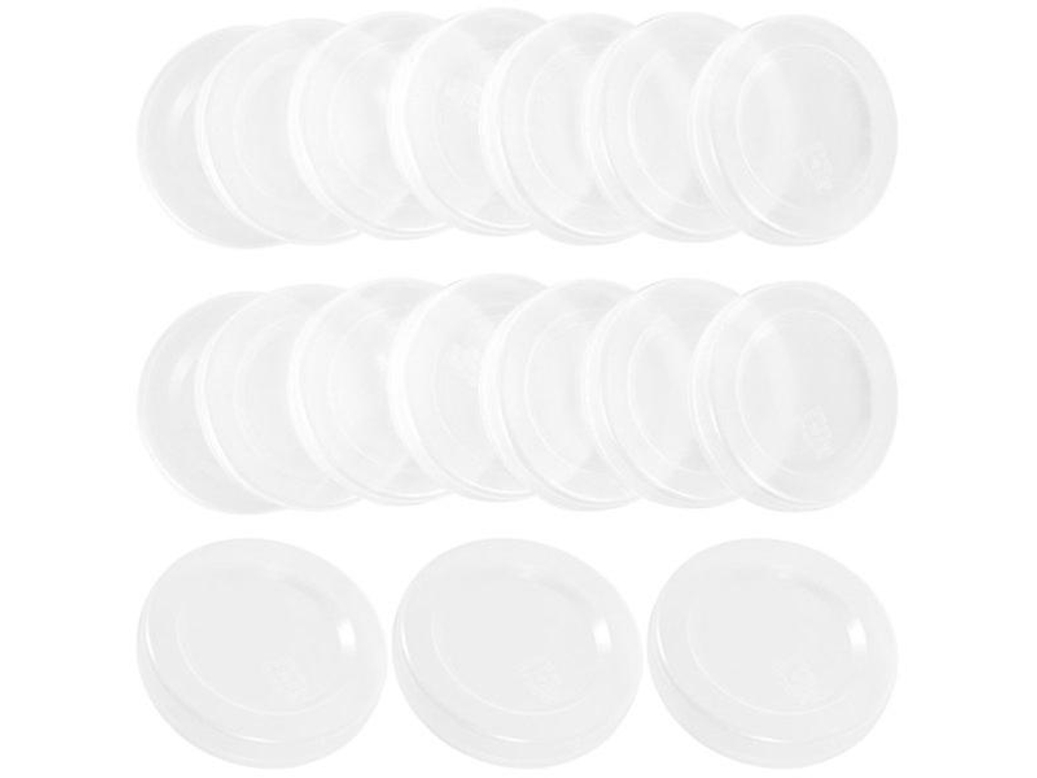 50 Taponeras Reutilizables para Botellas de Leche Taponeras de Vidrio Sellantes Anti derrame Material Pe Transparente 6,7x6,7x1cm Transparente