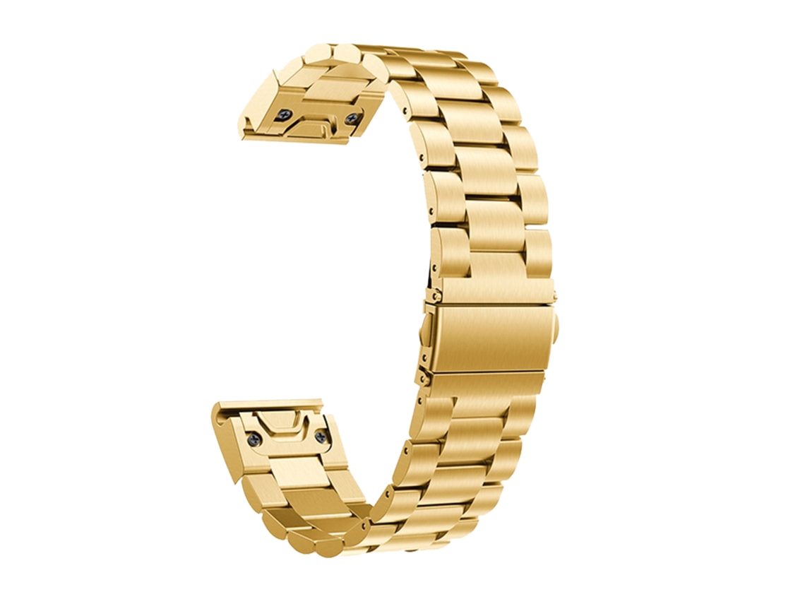 Bracelete Aço Inoxidável Adaptável Gold para Garmin Instinct 2 Solar