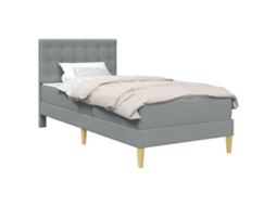 Estrutura de Cama com Colchão MAISON EXCLUSIVE Cinzento claro 90 X 200 cm