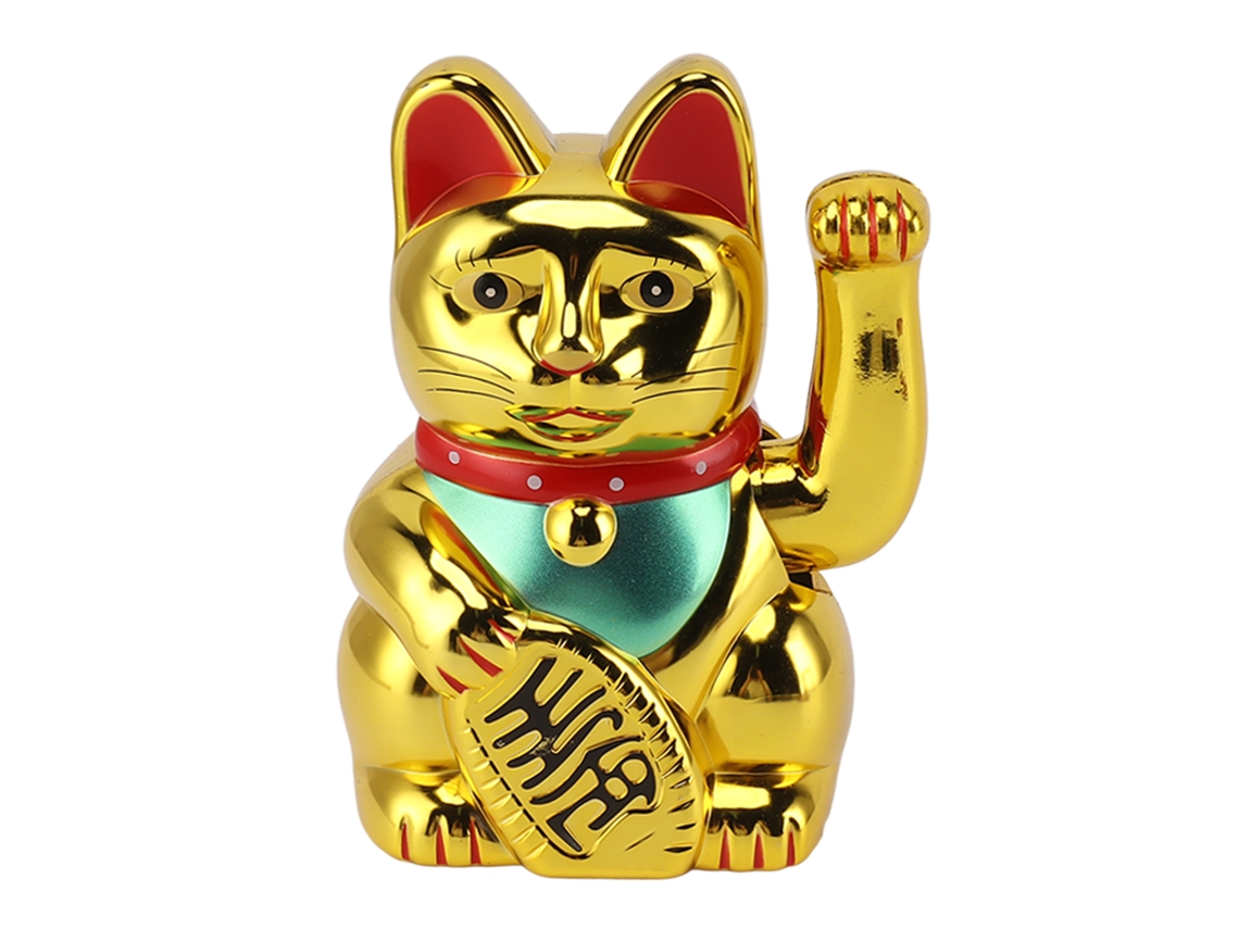 Rebe-gato Da Fortuna Com Braço Móvel Por Energia Solar De Escritório 5 Polegadas Para Casa Carro Ouro Lucky Fortune Cat