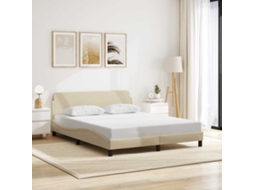 Vidaxl Estrutura De Cama Dover 160x200 Cm Tecido Cor Creme