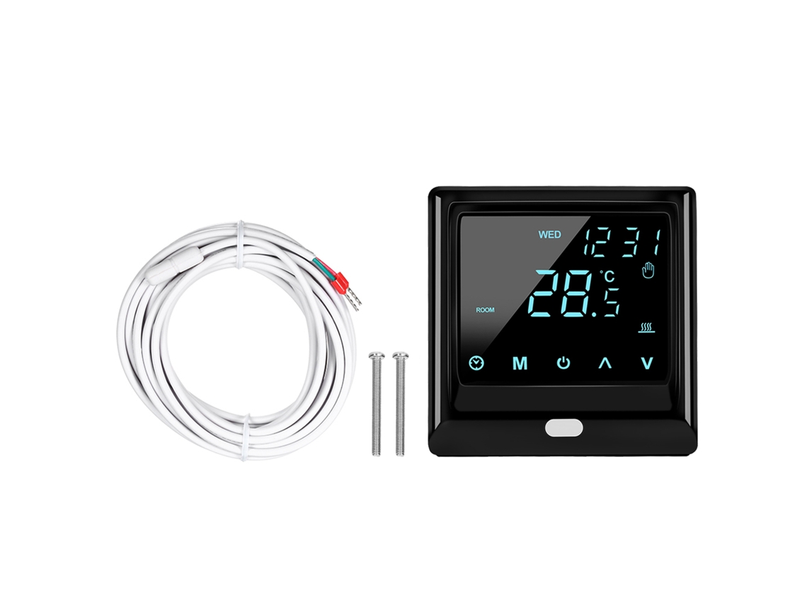 Yuru termostato Inteligente Wi fi 16a com Controle App, Tela Led Touch, Programável Semanal para Aquecimento de Piso Elétrico