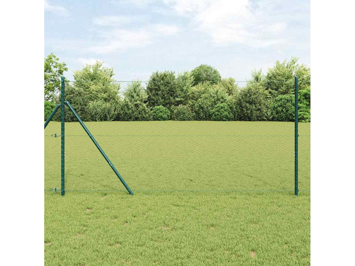 Vidaxl Fixação Para Cerca Hexagonal No Chão 50 X 1,4 M Cinzento Malha