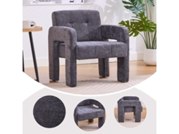 Poltrona Individual - Moderna Minimalista Acolchoada Estilo Nórdico - Cinza