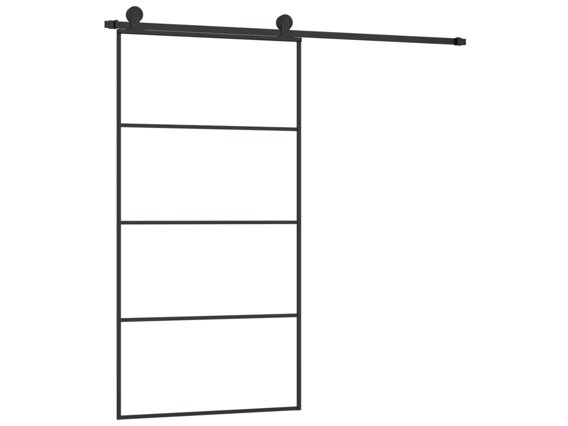Sliding Door, Sliding Doors Vidaxl Preto Vidro (102.5 X 205 Cm)