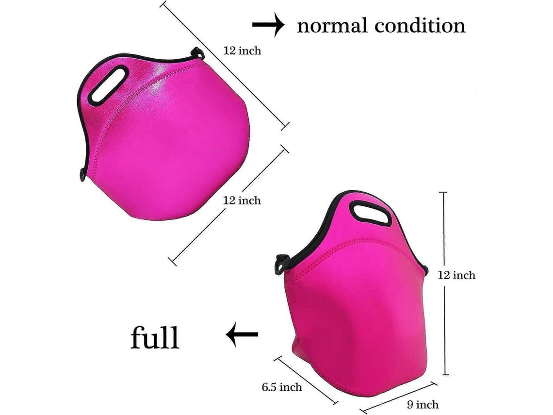 Saco De Almoço Isolado Em Neoprene Com Alça Ajustável E Removível