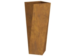 Conjunto 1 Caixa De Vaso Vidaxl Castanho Aço (30 X 30 X 75 Cm)
