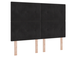 Conjunto 1 Cama Box Vidaxl Preto Veludo (140 X 190 Cm)