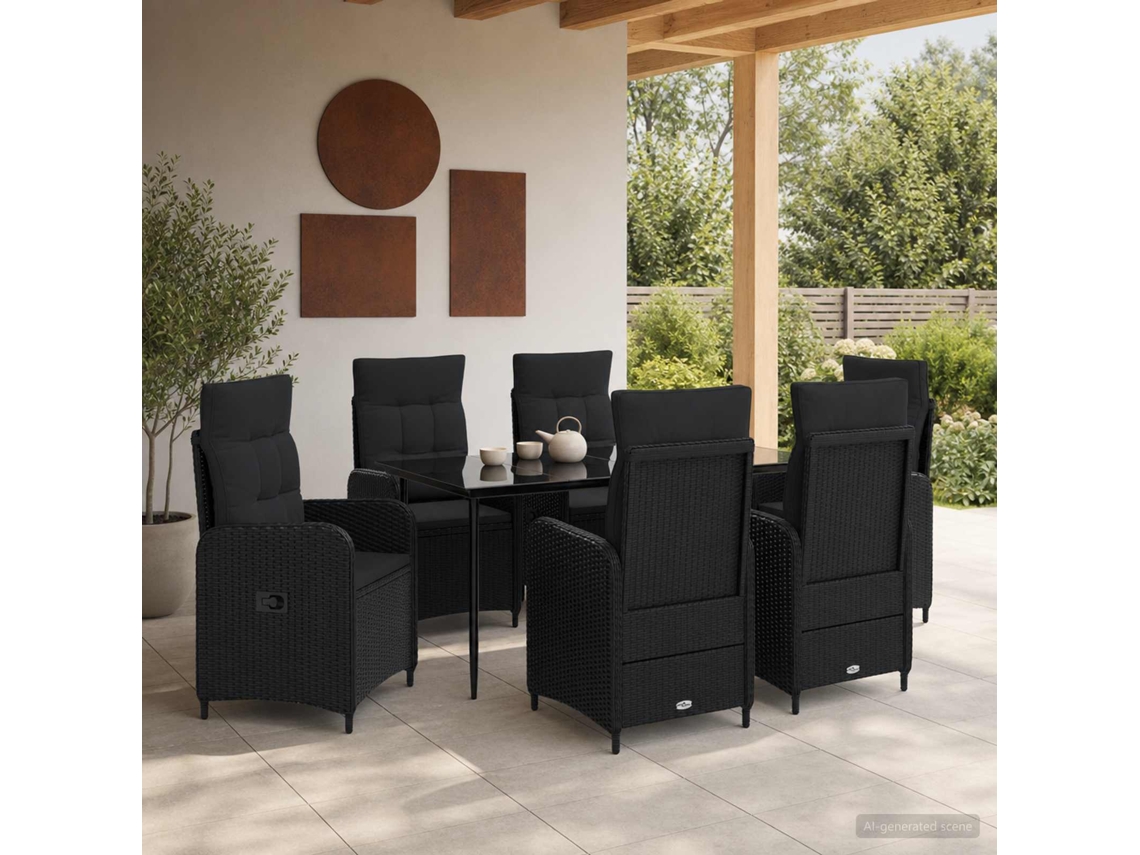 Vidaxl Conjunto De Mesa De Sofá 7 Unid.