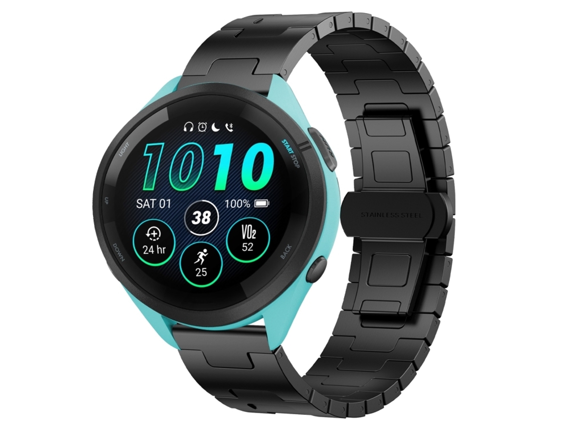 Bracelete Para Garmin Forerunner 265 (22mm) - Liga De Titânio Preto