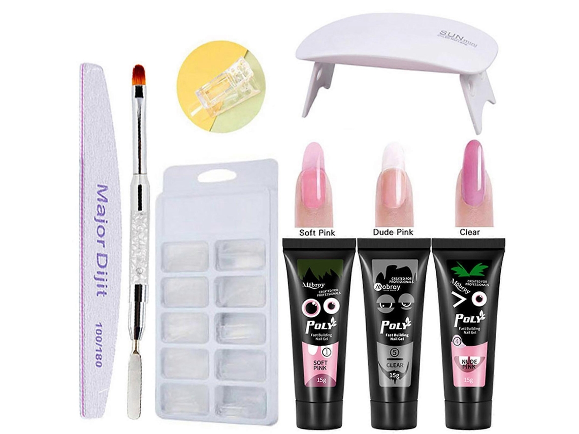 Cola Para Unhas De 3 Cores, Secagem Rápida, Ferramentas Para Manicure, Lâmpada Uv, Moldes Para Unhas, Conjunto De Extensão De Unhas Ly Ebike