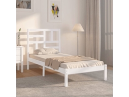 Vidaxl Estrutura De Cama 100x200 Cm Madeira Maciça Branco