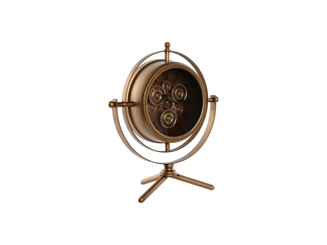 Relógio de Mesa, Metal, Vidro, Mecanismo, 36x19x41cm ALEXANDRA HOUSE LIVING