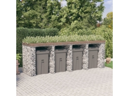Vidaxl Muro Gabião P/ Caixote Do Lixo 350x91x120 Cm Ferro Galvanizado