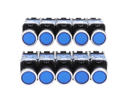 10 Pcs Interruptor De Botão Plano Auto-bloqueio Bem38-11ds(la38) 22mm Luz Azul 1no/1nc