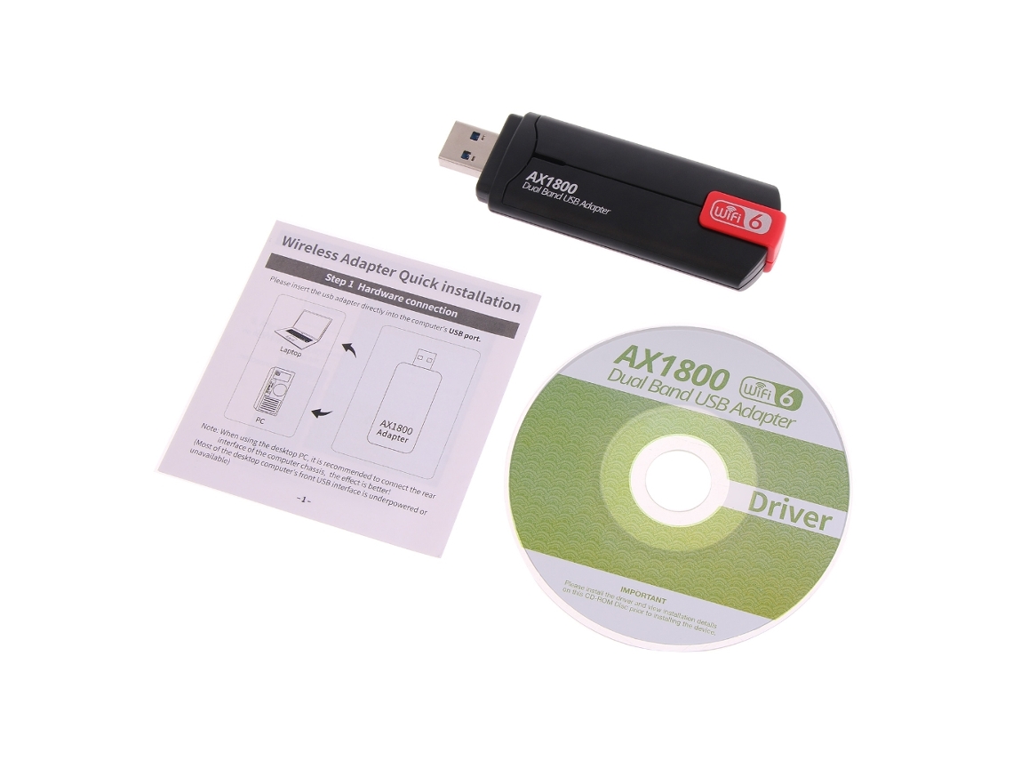 Adaptador Usb Wifi 6 Dual Band Ax1800 Usb 3.0 Wifi6 Adaptador Dongle Wi Fi Sem Fio 2.4/5 Ghz Placa De Rede Para Windows 7/10/11 Slowmoose