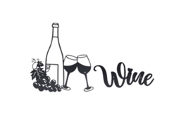 Decoração de parede de vinho moderna em metal artesanal oco para sala e cozinha preta | S/MARCA