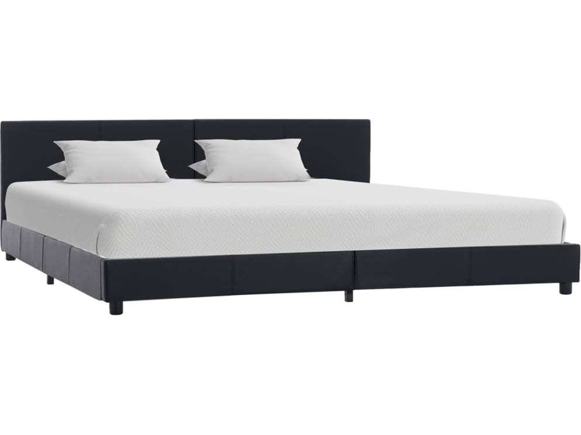 Bed Frame, Bed Frames Vidaxl Preto Couro Artificial (180 X 200 Cm)