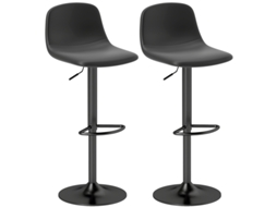 2 Banquetas Preto Ajustáveis Giratórias Antiderrapantes