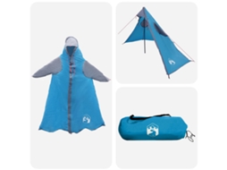Vidaxl Poncho De Chuva 2 Em 1 Com Capuz Azul 262 X 126 X 130 Cm