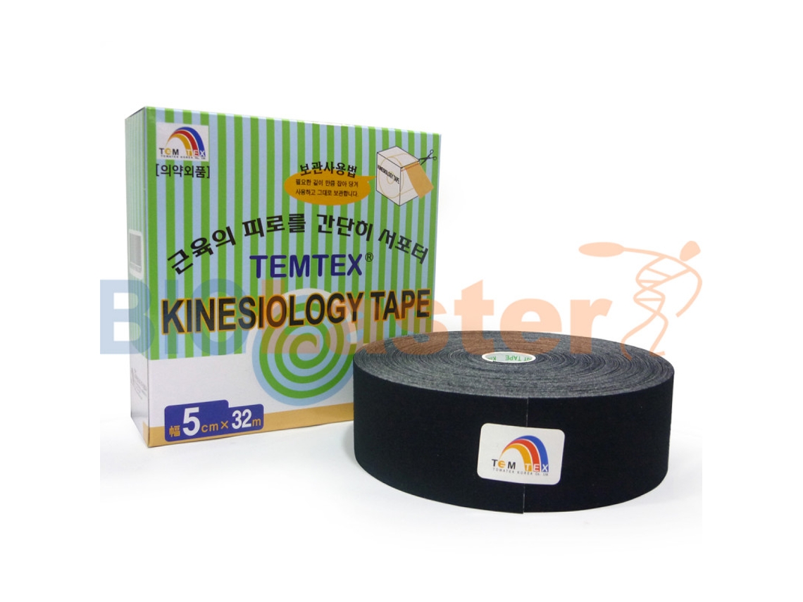 Fita Kinesiológica Temtex 5 Cm X 32 M Preta - Venda Neuromuscular Kinesio Tape, 1 Unidade