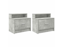 Bedside Cabinet, Bedside Cabinets Vidaxl Cinzeto Madeira Processada (n/a)