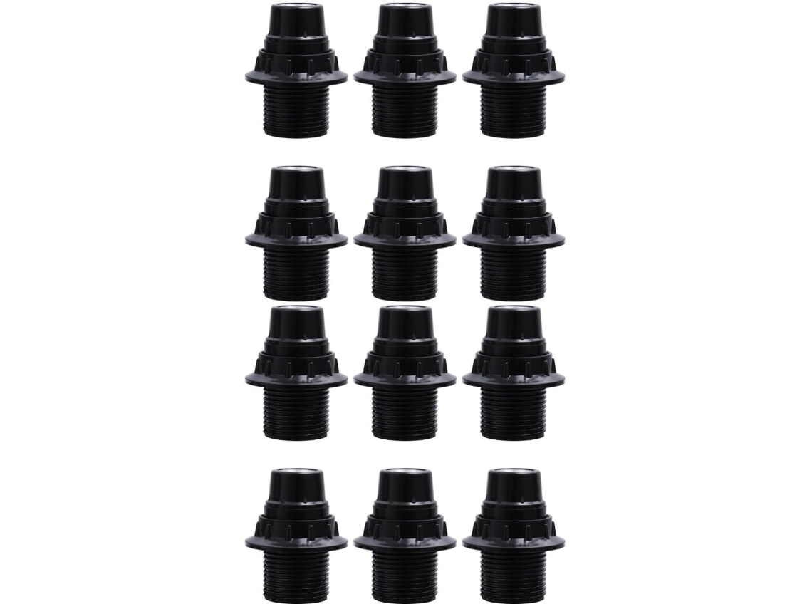 Conjunto De 12 Soquetes Para Lâmpadas Com Travamento Automático Para Lâmpadas De Rosca.