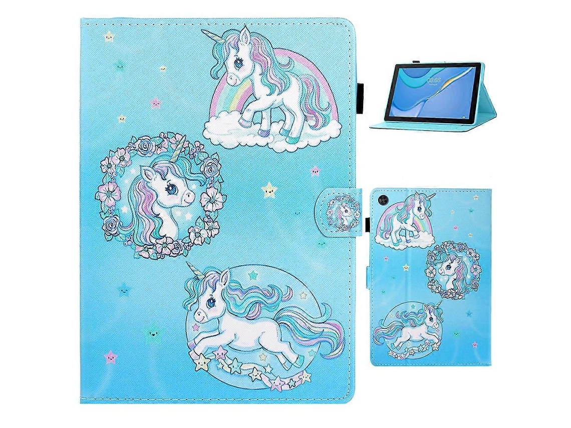 Capa de couro com estampa de cavalo Hengrongshen para Samsung Galaxy Tab A9 com compartimentos para cartões