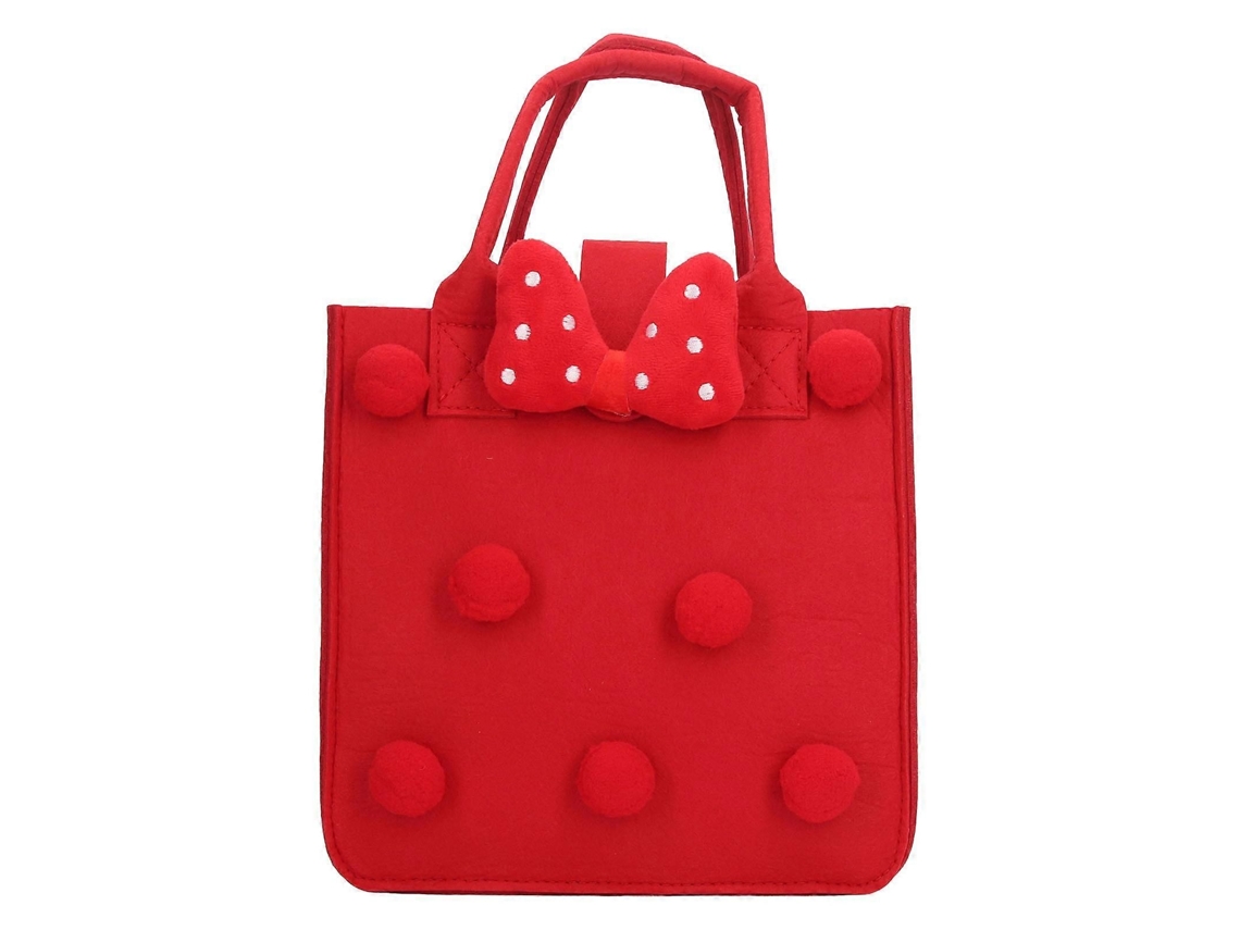 Sacola De Presente Reutilizável De Feltro Com Laço E Pompom Felpudo, Dobrável E Ideal Para Guardar Compras E Organizar Presentes Em Festas De Ani