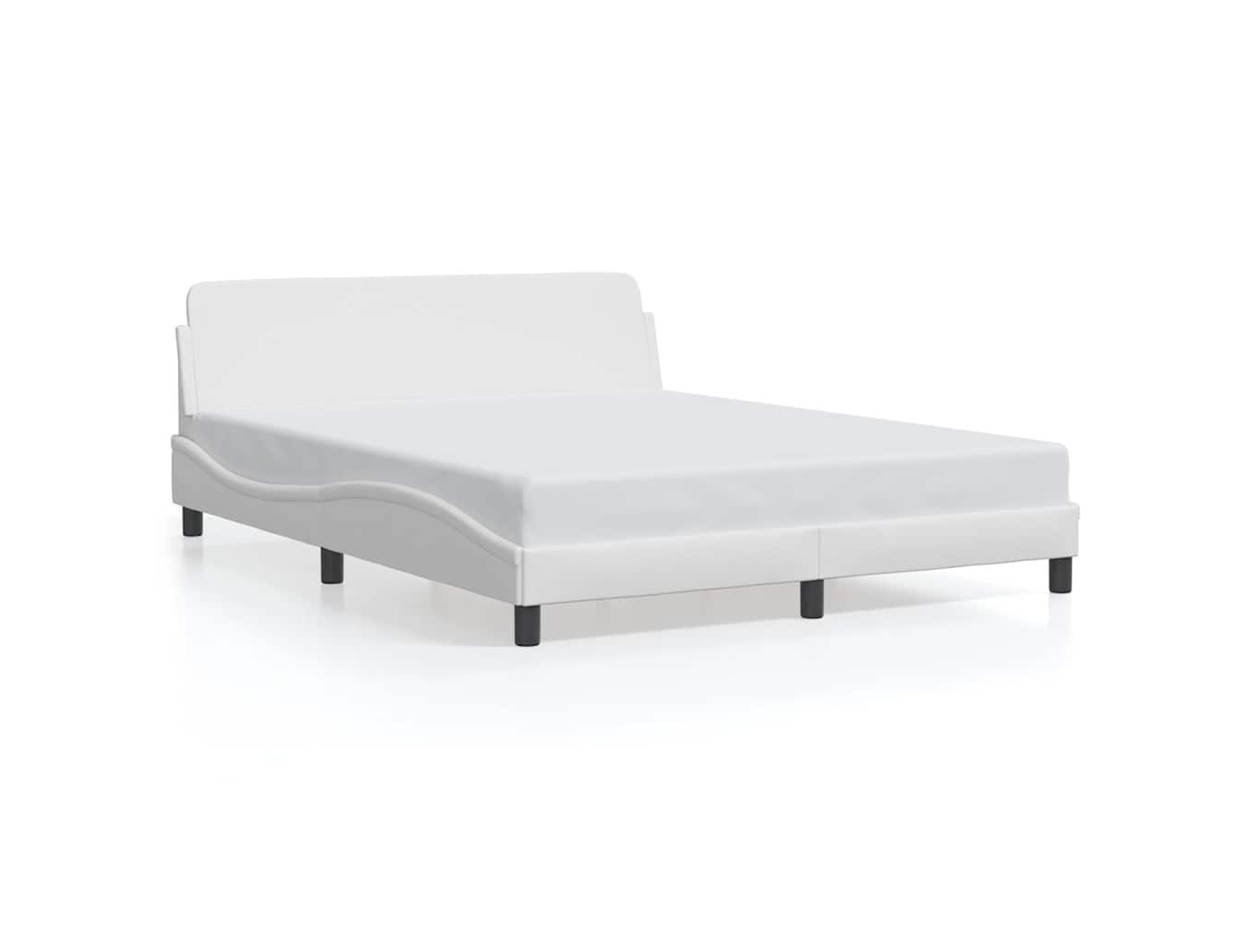 Bed Frame, Bed Frames Vidaxl Branco Couro Artificial (160 X 200 Cm)