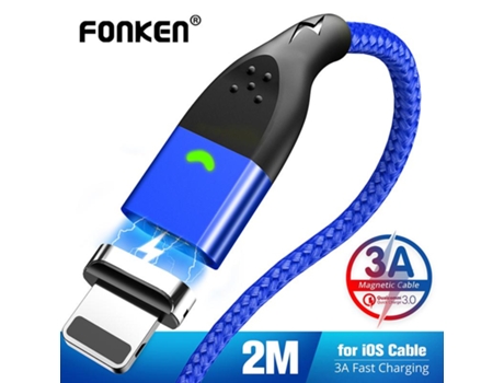 Cabo Micro Usb Magnético Ímã Usb Tipo C Cabo De Carregamento De Telefone 3a Cabo De Carregador Rápido Móvel Para Iphone Fonken